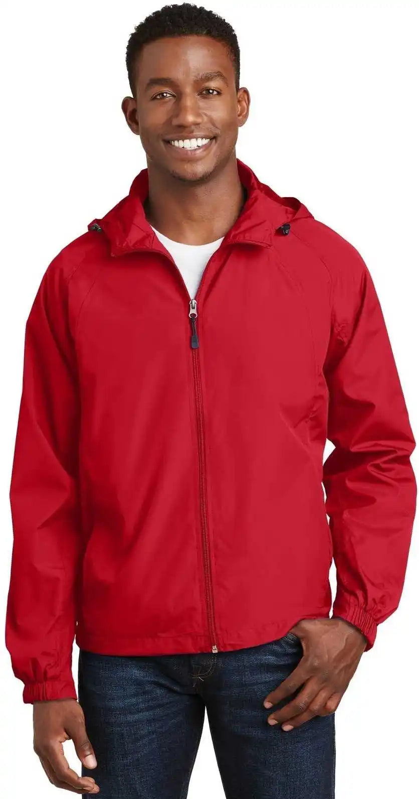 Sport-tek Jst73 Hooded Raglan Jacket - True Red