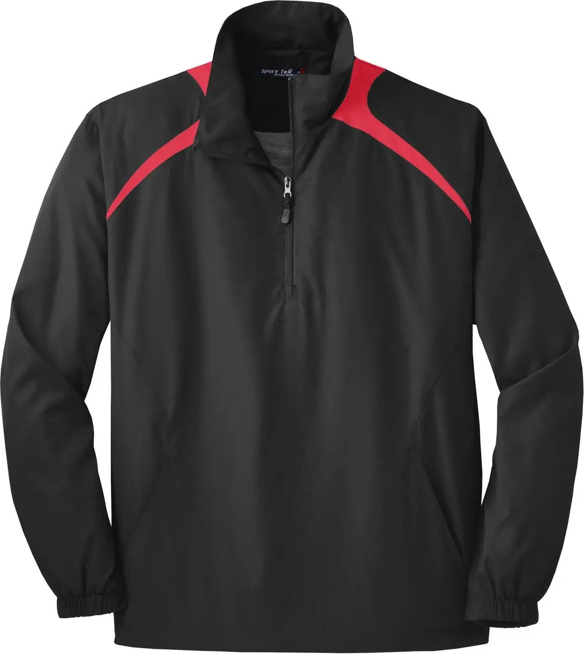 Sport-tek Jst75 1/2-zip Wind Shirt - Black True Red