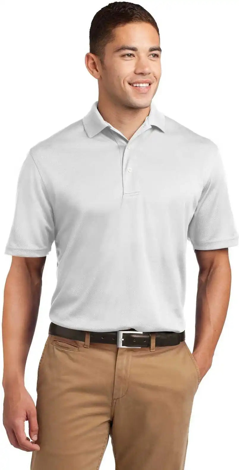 Sport Tek K469 Dri Mesh Polo White