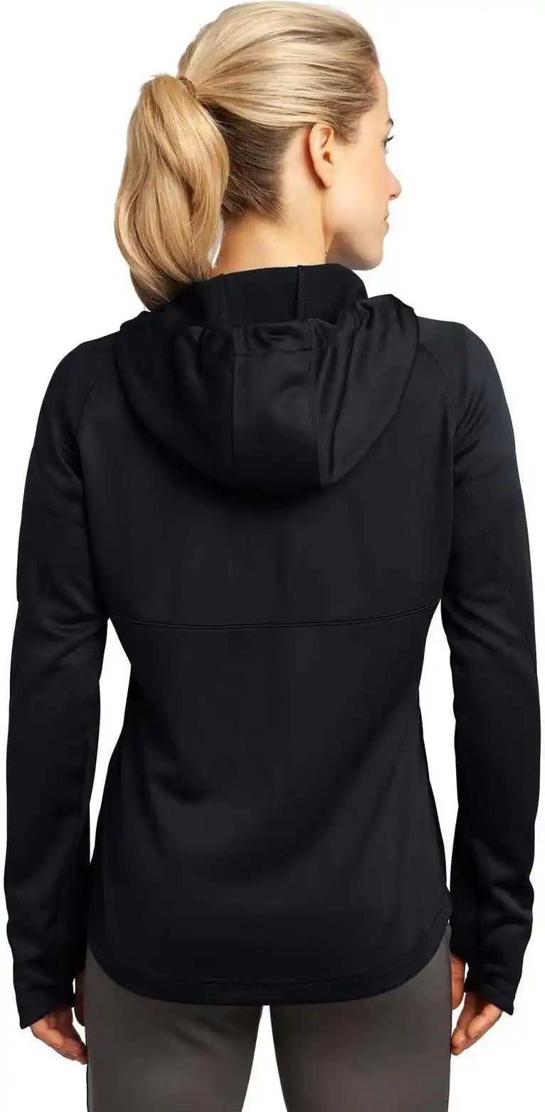Sport-tek L248 Ladies Tech Fleece Full-zip Hooded Jacket - Black