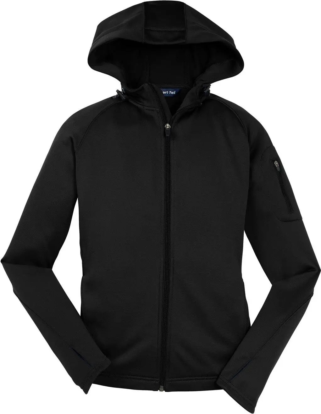 Sport-tek L248 Women’s Tech Fleece Full-zip Hooded Jacket - Black