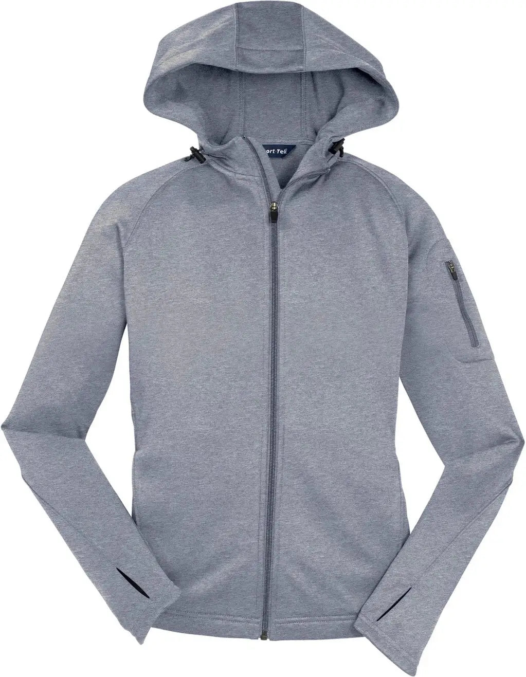 Sport-tek L248 Women’s Tech Fleece Full-zip Hooded Jacket - Gray Heather