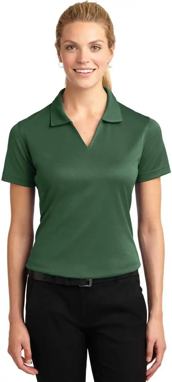 Sport-tek L469 Ladies Dri-mesh V-neck Polo - Forest Green