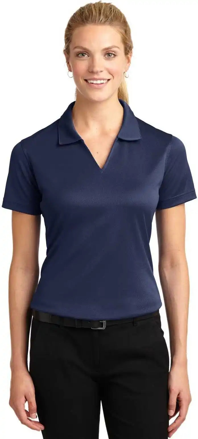 Sport-tek L469 Ladies Dri-mesh V-neck Polo - Navy