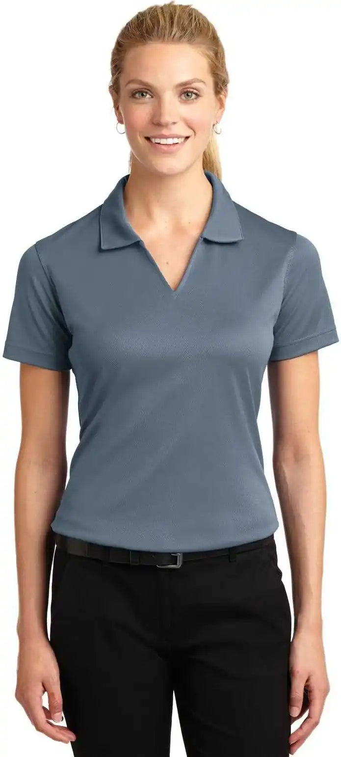 Sport-tek L469 Ladies Dri-mesh V-neck Polo - Steel