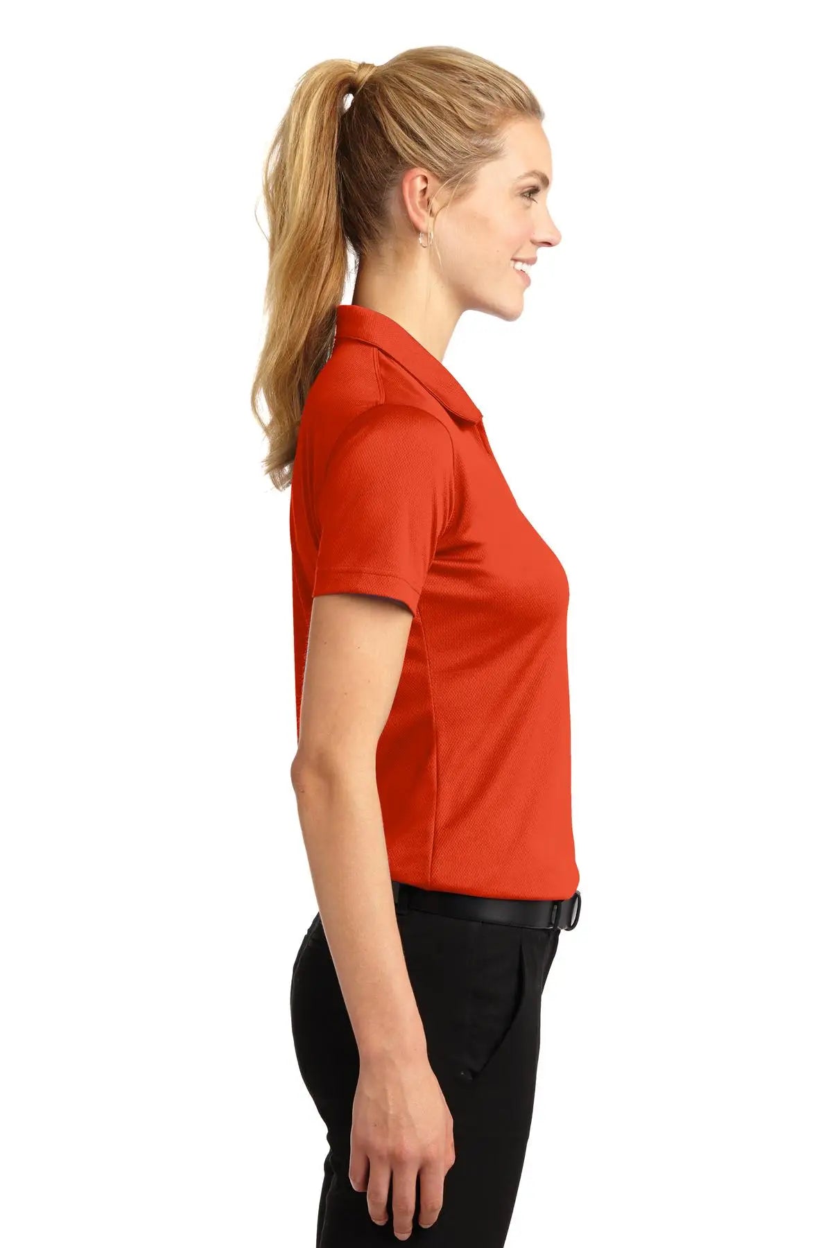 Sport-tek L469 Women’s Dri-mesh V-neck Polo - Bright Orange