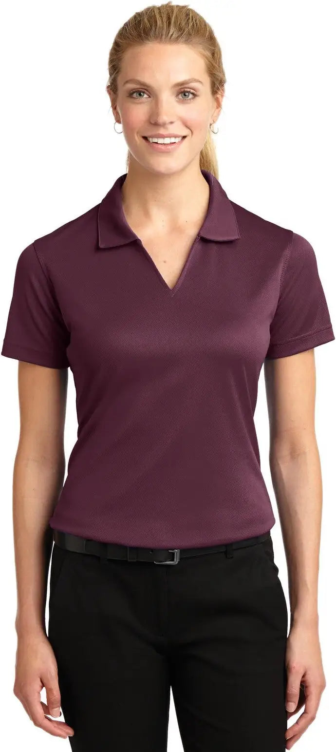 Sport-tek L469 Women’s Dri-mesh V-neck Polo - Maroon