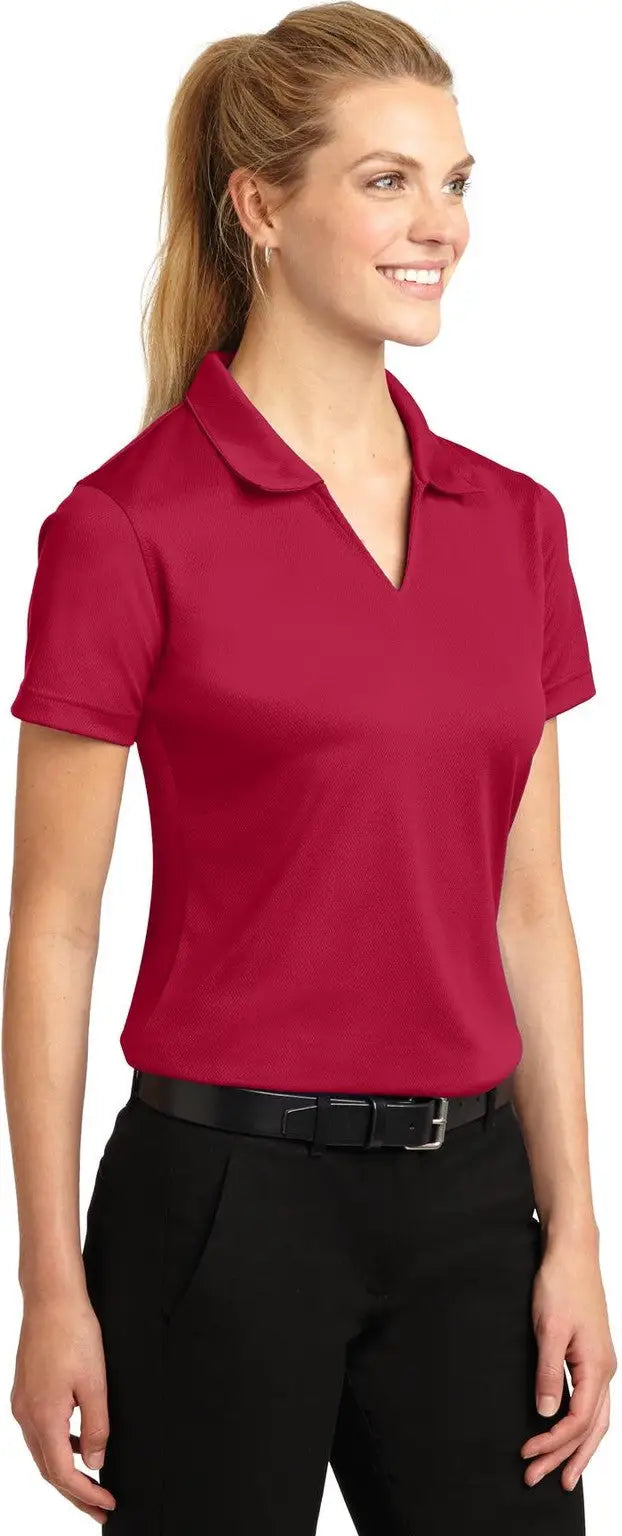 Sport-tek L469 Women’s Dri-mesh V-neck Polo - Red