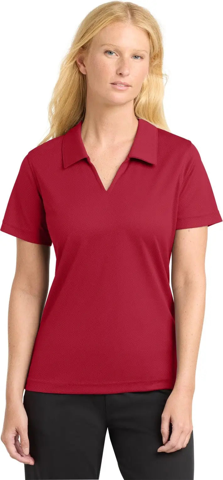 Sport-tek L469 Women’s Dri-mesh V-neck Polo - Red
