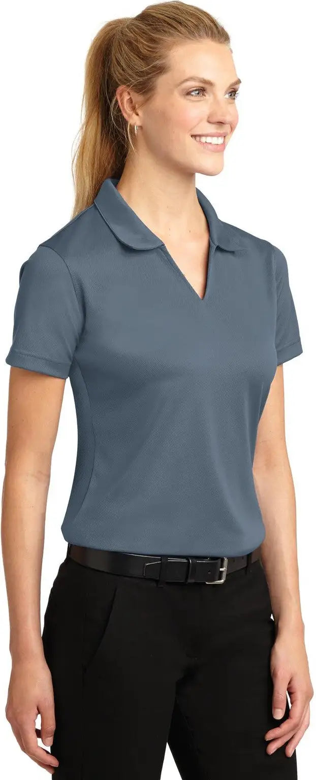 Sport-tek L469 Women’s Dri-mesh V-neck Polo - Steel