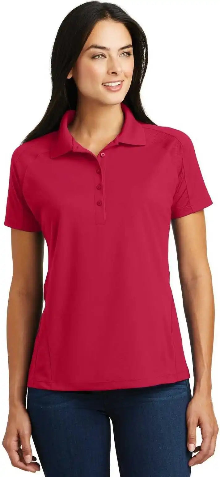 Sport Tek L474 Ladies Dri Mesh Pro Polo Engine Red