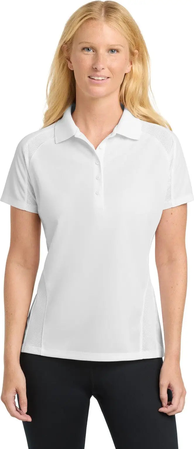 Sport-tek L474 Women’s Dri-mesh Pro Polo - White