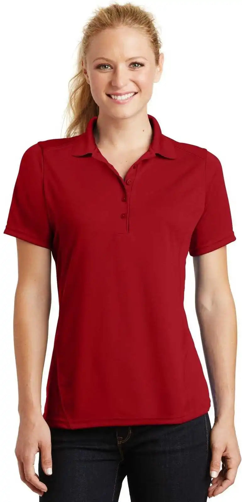 Sport Tek L475 Ladies Dry Zone Raglan Accent Polo True Red