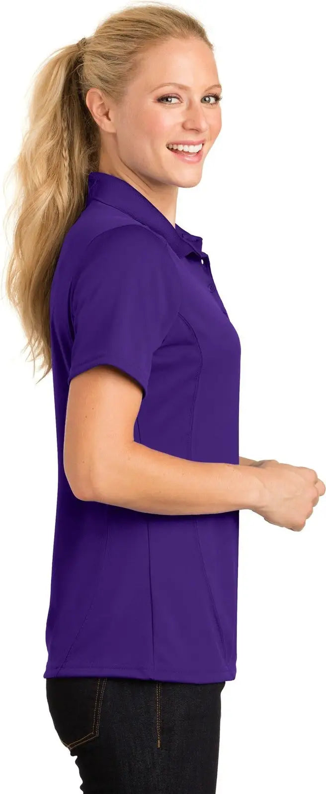 Sport-tek L475 Women’s Dry Zone Raglan Accent Polo - Purple