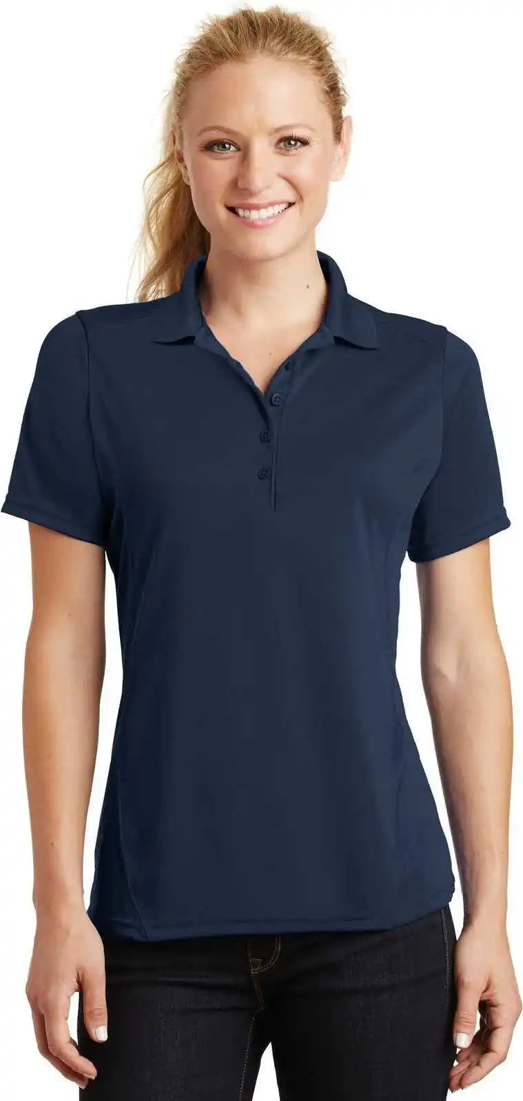 Sport-tek L475 Women’s Dry Zone Raglan Accent Polo - True Navy