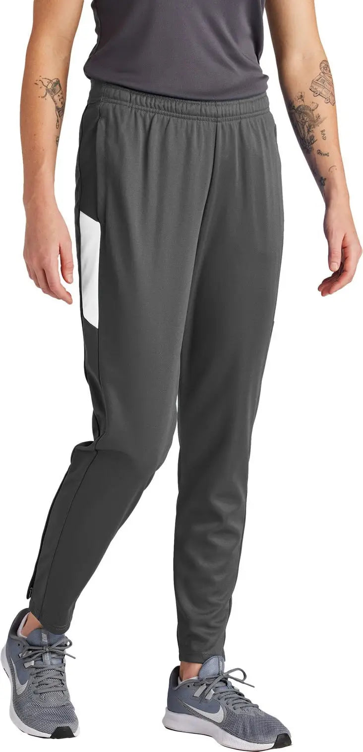 Sport-tek Lpst800 Women’s Travel Pant - Iron Gray White - Gray/ / Ladies Xs