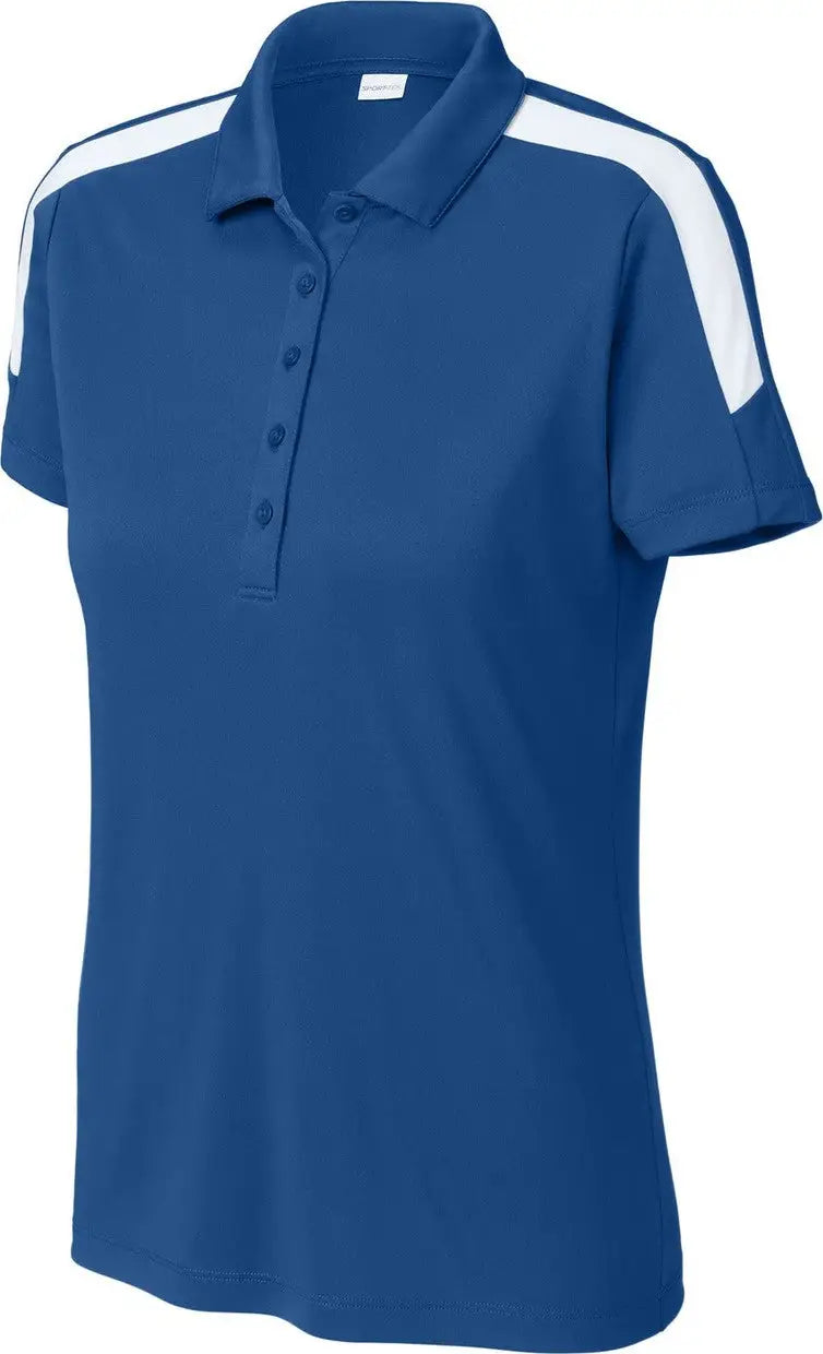 Sport-tek Lst104 Women’s Competitor United Polo - Royal White