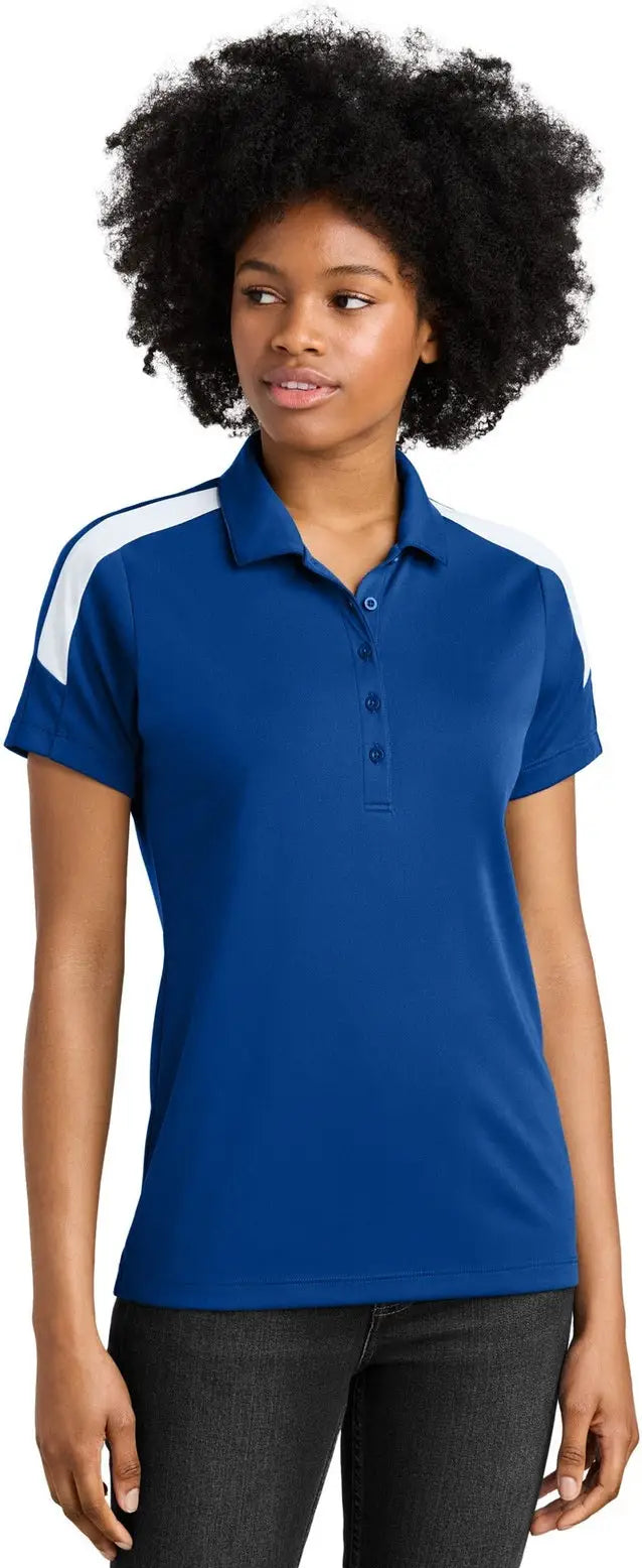 Sport-tek Lst104 Women’s Competitor United Polo - True Royal White