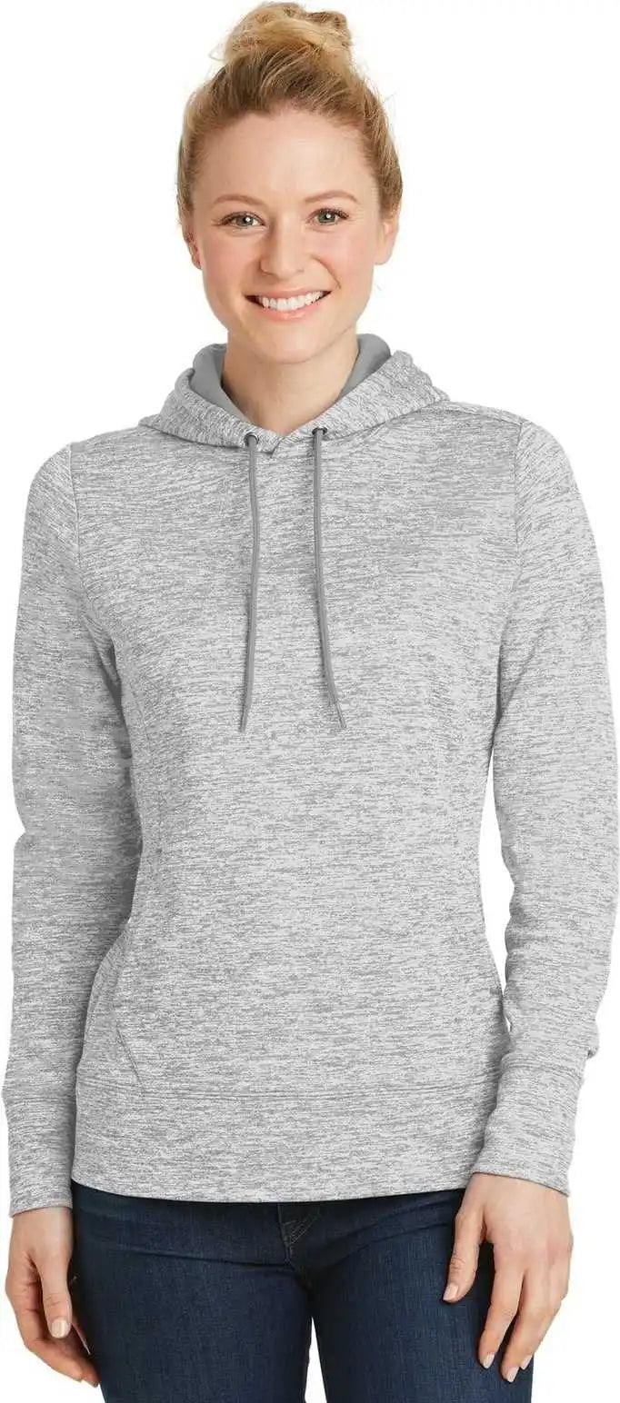 Sport-tek Lst225 Ladies Posicharge Electric Heather Fleece Hooded Pullover - Silver