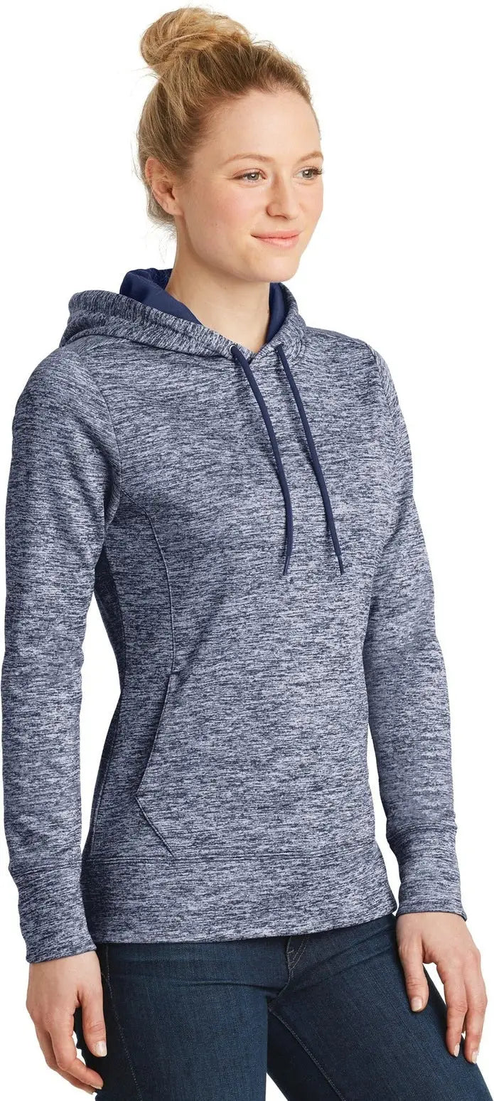 Sport-tek Lst225 Women’s Posicharge Electric Heather Fleece Hooded Pullover - True Navy