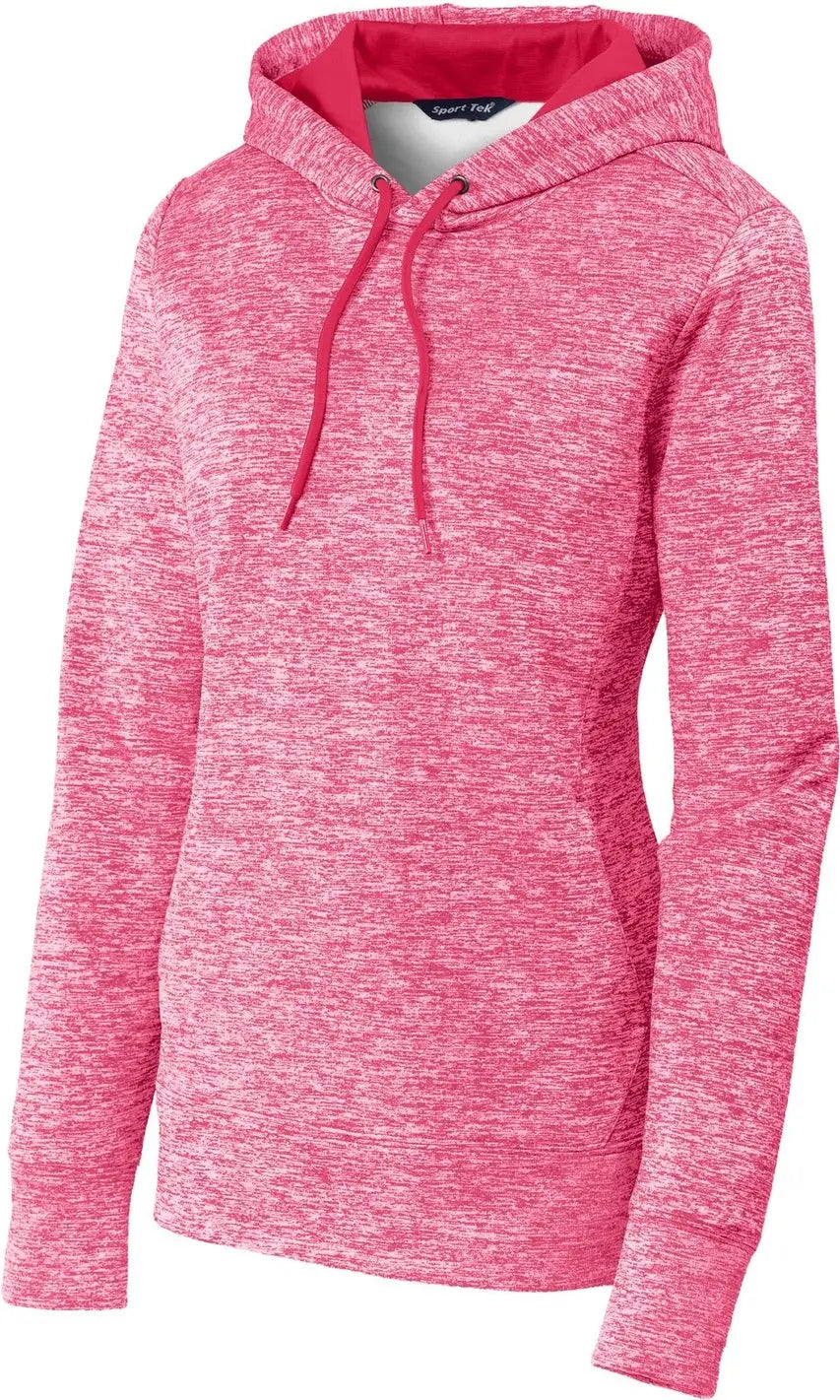 Sport-tek Lst225 Women’s Posicharge Electric Heather Fleece Hooded Pullover - Power Pink