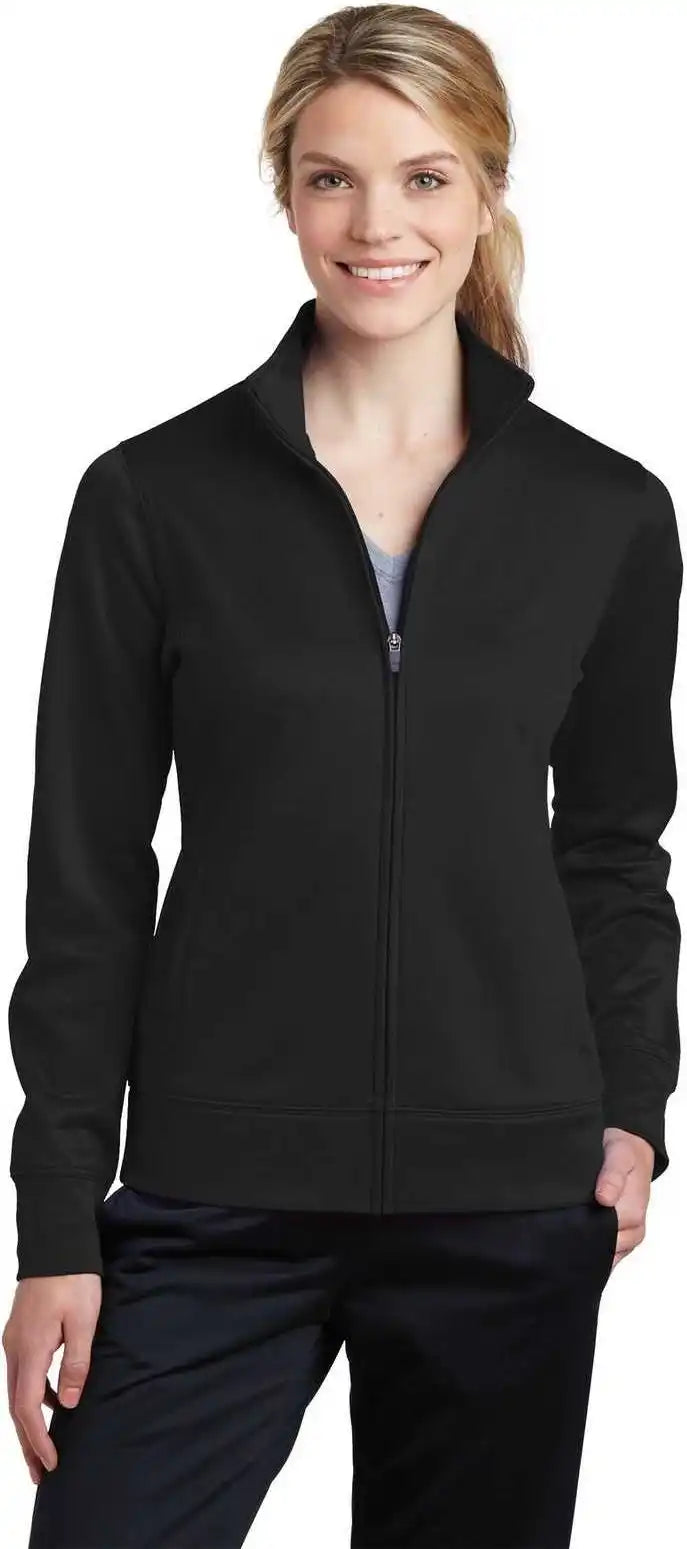 Sport-tek Lst241 Ladies Sport-wick Fleece Full-zip Jacket - Black