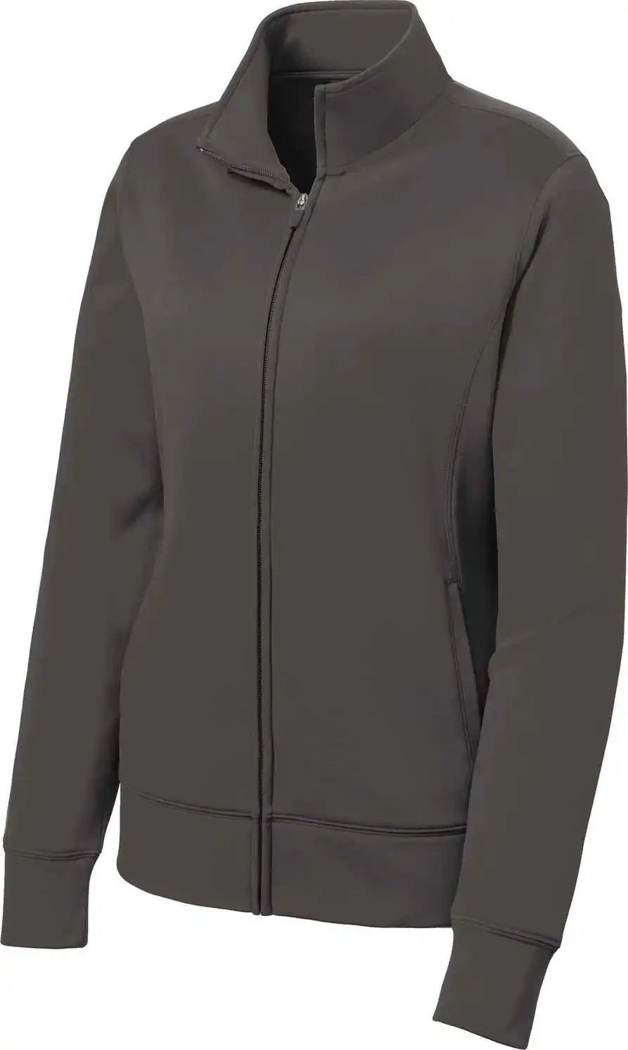 Sport-tek Lst241 Ladies Sport-wick Fleece Full-zip Jacket - Iron Grey