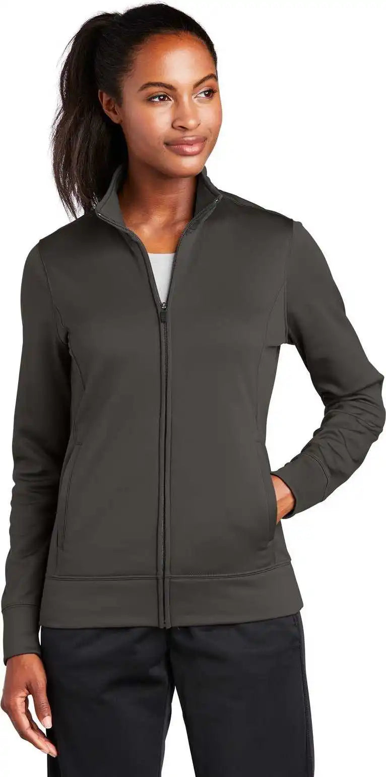 Sport-tek Lst241 Ladies Sport-wick Fleece Full-zip Jacket - Iron Grey