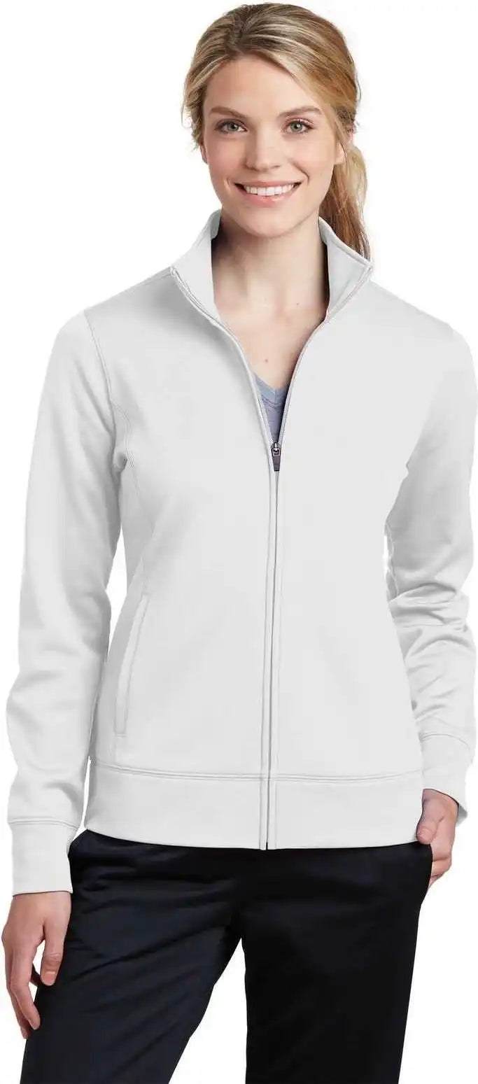 Sport-tek Lst241 Ladies Sport-wick Fleece Full-zip Jacket - White