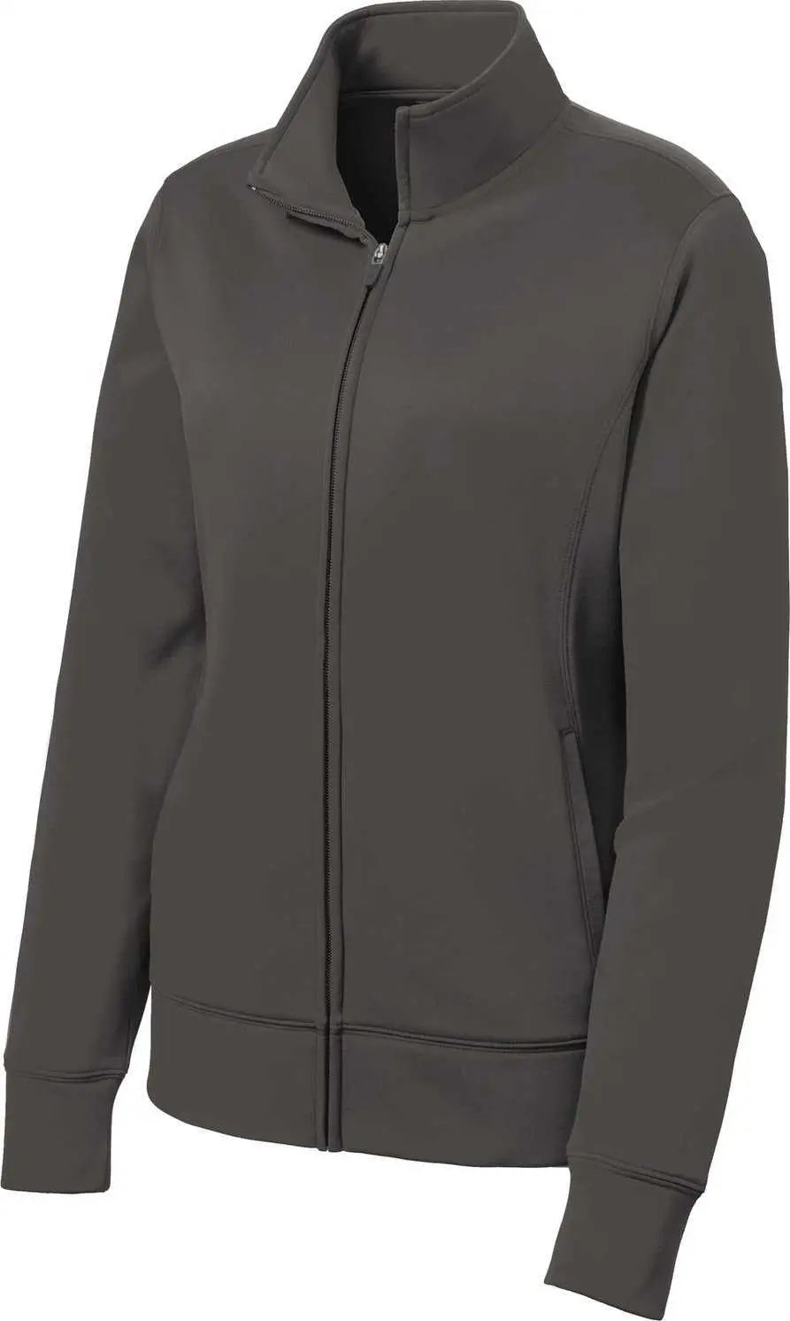 Sport-tek Lst241 Ladies Sport-wick Fleece Full-zip Jacket - Iron Grey
