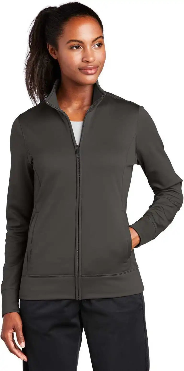 Sport-tek Lst241 Women’s Sport-wick Fleece Full-zip Jacket - Iron Grey
