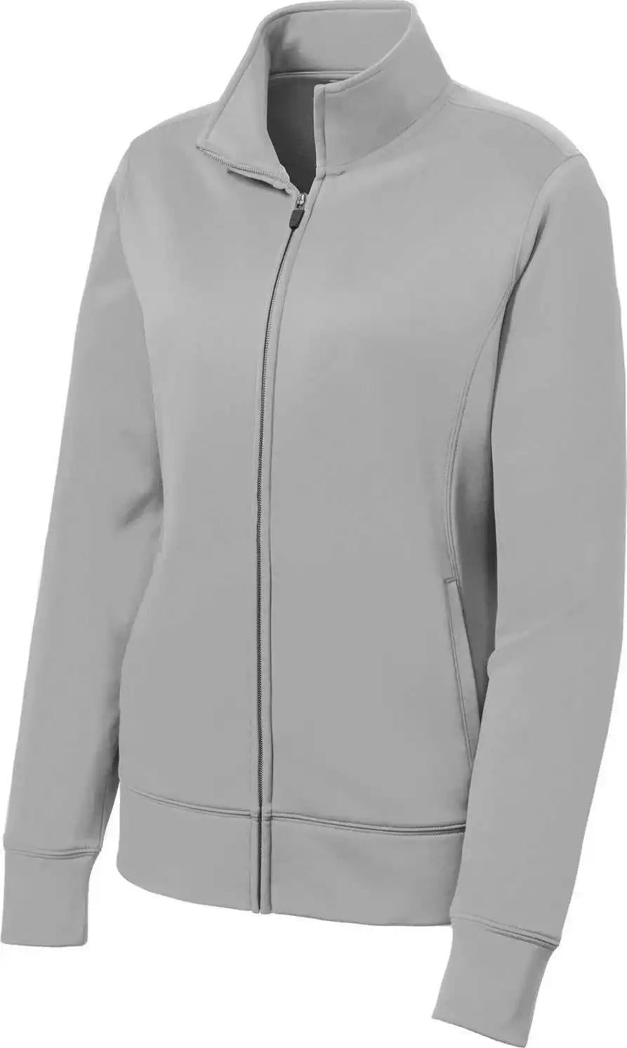 Sport-tek Lst241 Women’s Sport-wick Fleece Full-zip Jacket - Silver