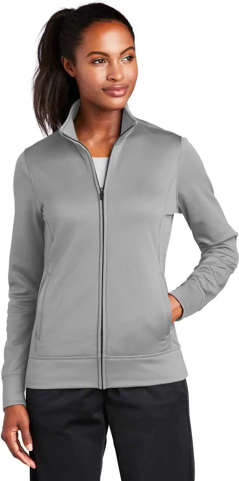 Sport-tek Lst241 Women’s Sport-wick Fleece Full-zip Jacket - Silver