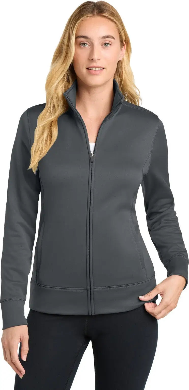 Sport-tek Lst241 Women’s Sport-wick Fleece Full-zip Jacket - Dark Smoke Gray - Ladies Xs