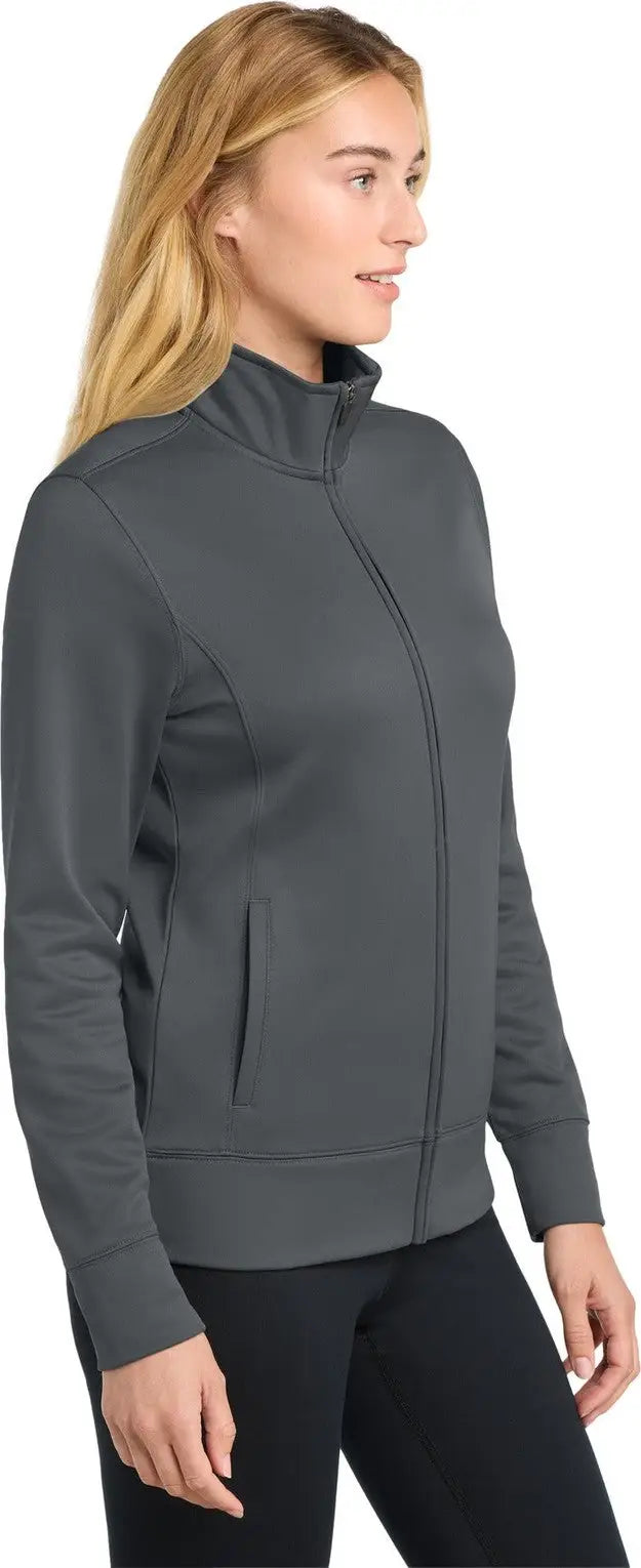 Sport-tek Lst241 Women’s Sport-wick Fleece Full-zip Jacket - Dark Smoke Gray