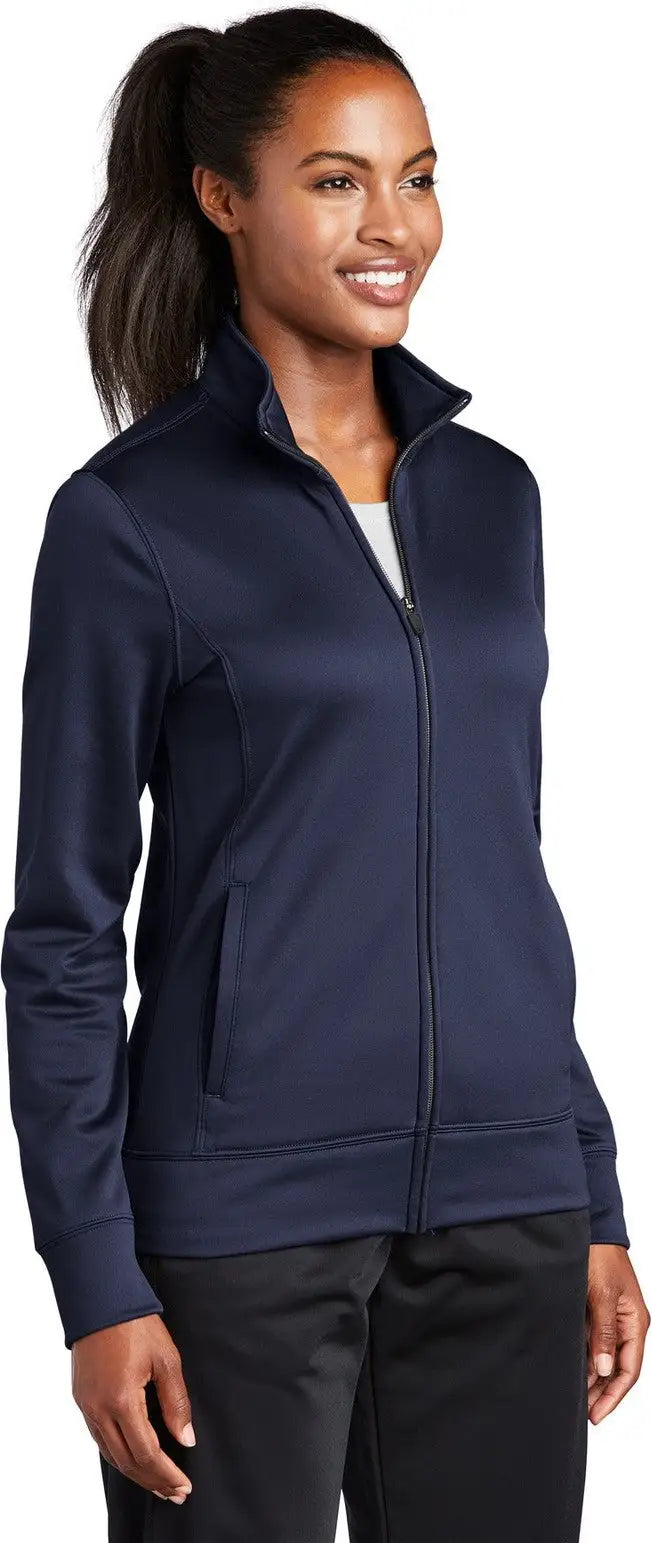 Sport-tek Lst241 Women’s Sport-wick Fleece Full-zip Jacket - Navy