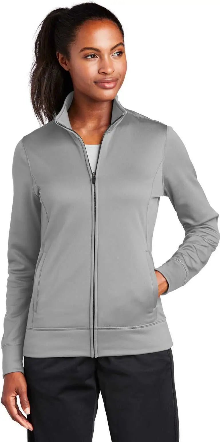 Sport-tek Lst241 Women’s Sport-wick Fleece Full-zip Jacket - Silver