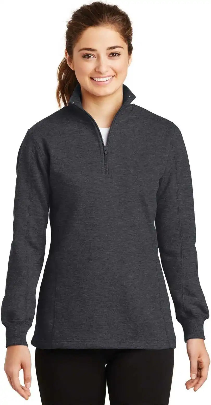 Sport Tek Lst253 Ladies 1/4 Zip Sweatshirt Graphite Heather