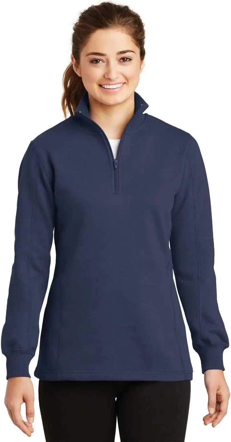 Sport Tek Lst253 Ladies 1/4 Zip Sweatshirt True Navy