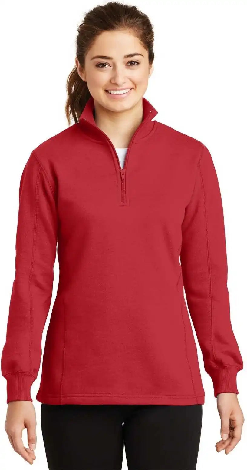 Sport Tek Lst253 Ladies 1/4 Zip Sweatshirt True Red