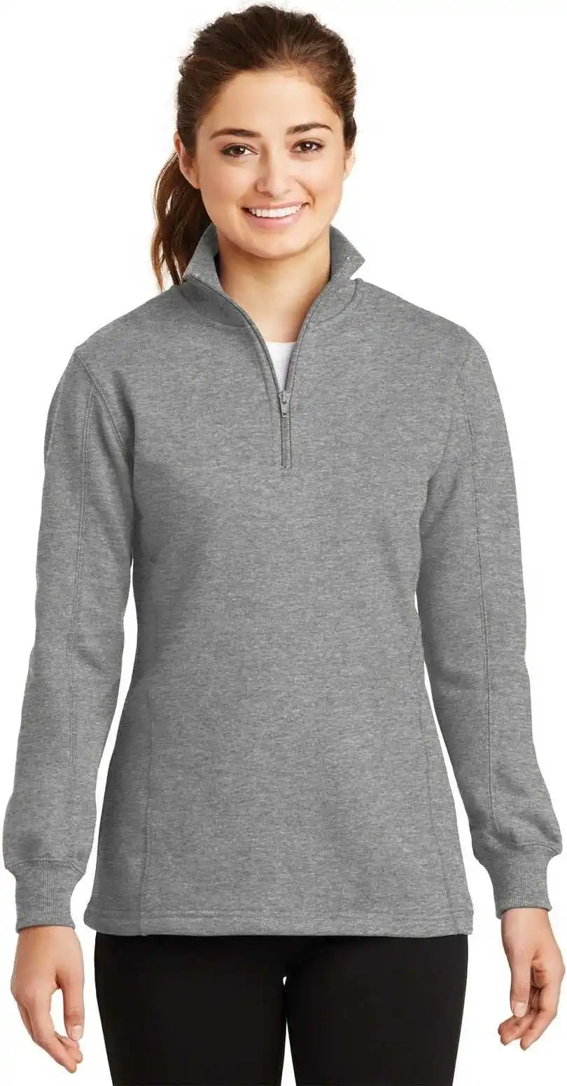 Sport Tek Lst253 Ladies 1/4 Zip Sweatshirt Vintage Heather