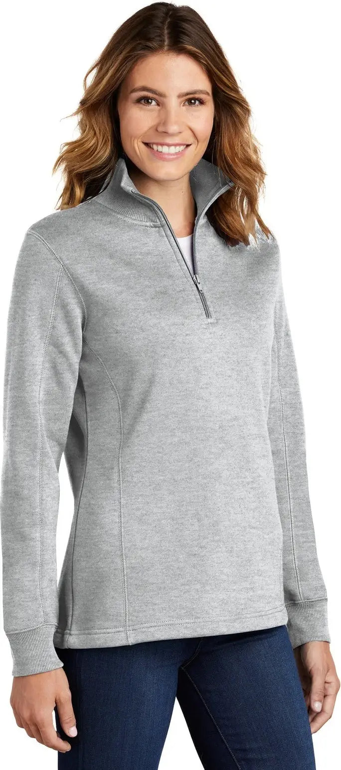 Sport-tek Lst253 Women’s 1/4-zip Sweatshirt - Athletic Heather