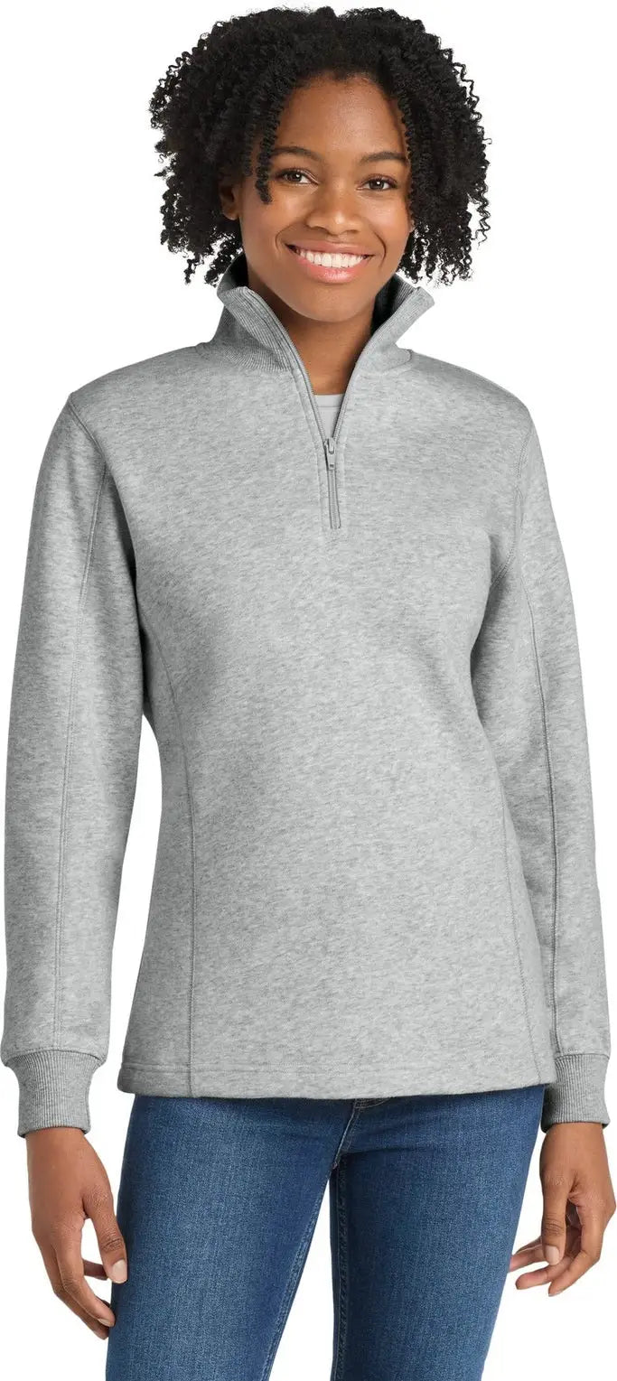 Sport-tek Lst253 Women’s 1/4-zip Sweatshirt - Athletic Heather