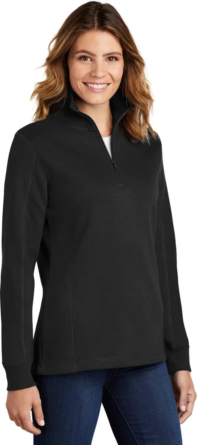 Sport-tek Lst253 Women’s 1/4-zip Sweatshirt - Black