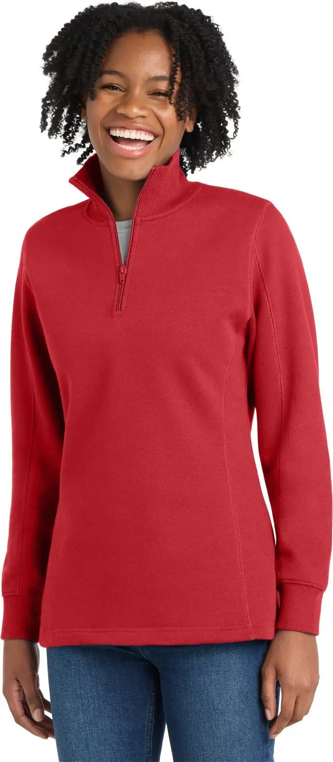Sport-tek Lst253 Women’s 1/4-zip Sweatshirt - True Red