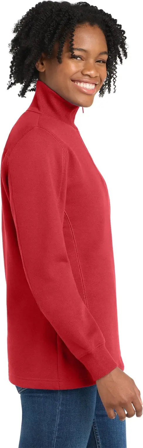 Sport-tek Lst253 Women’s 1/4-zip Sweatshirt - True Red