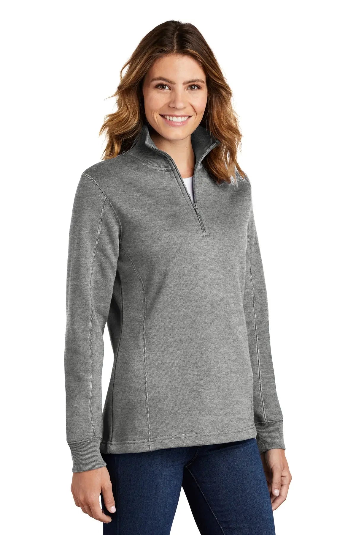 Sport-tek Lst253 Women’s 1/4-zip Sweatshirt - Vintage Heather