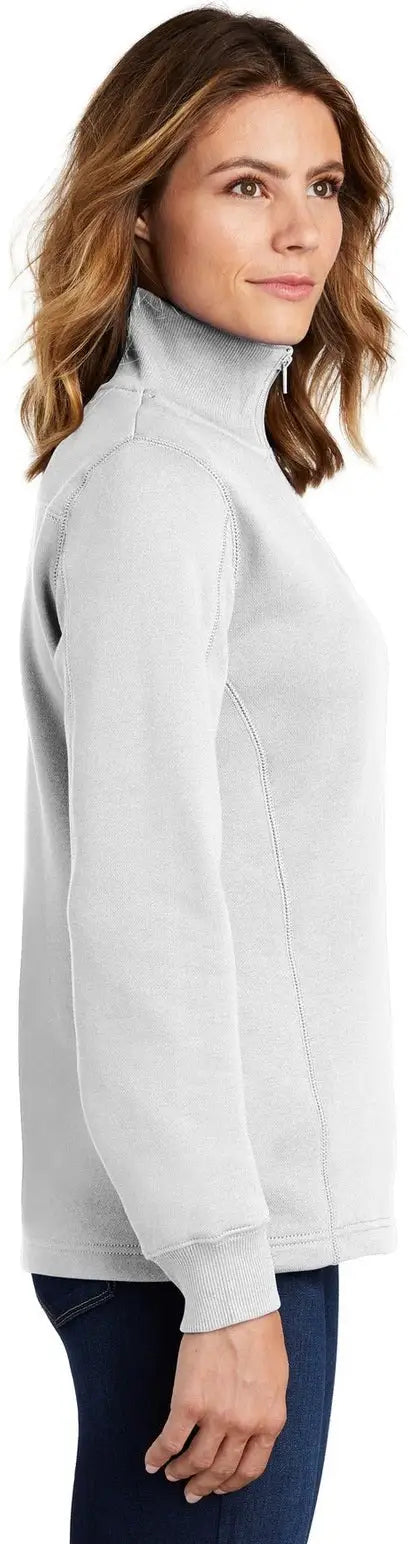 Sport-tek Lst253 Women’s 1/4-zip Sweatshirt - White