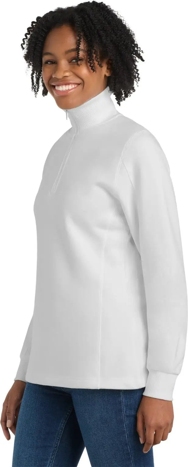 Sport-tek Lst253 Women’s 1/4-zip Sweatshirt - White