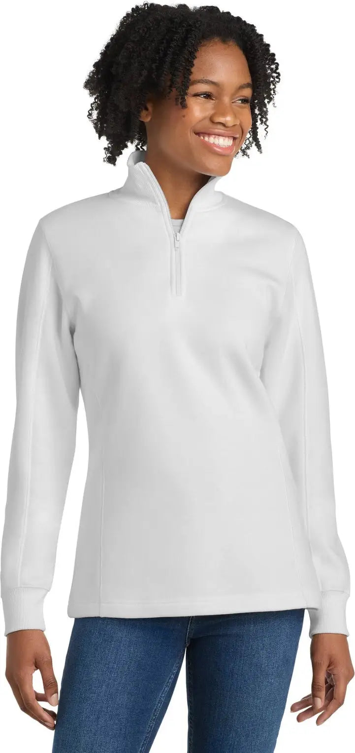 Sport-tek Lst253 Women’s 1/4-zip Sweatshirt - White